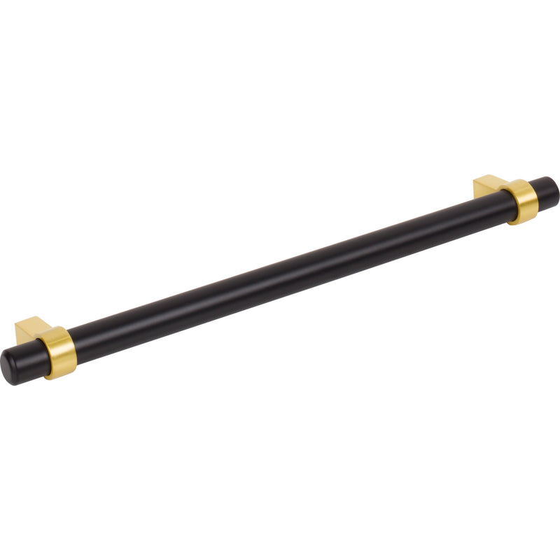 224 mm Center-to-Center Matte Black with Brushed Gold Key Grande Cabinet Bar Pull