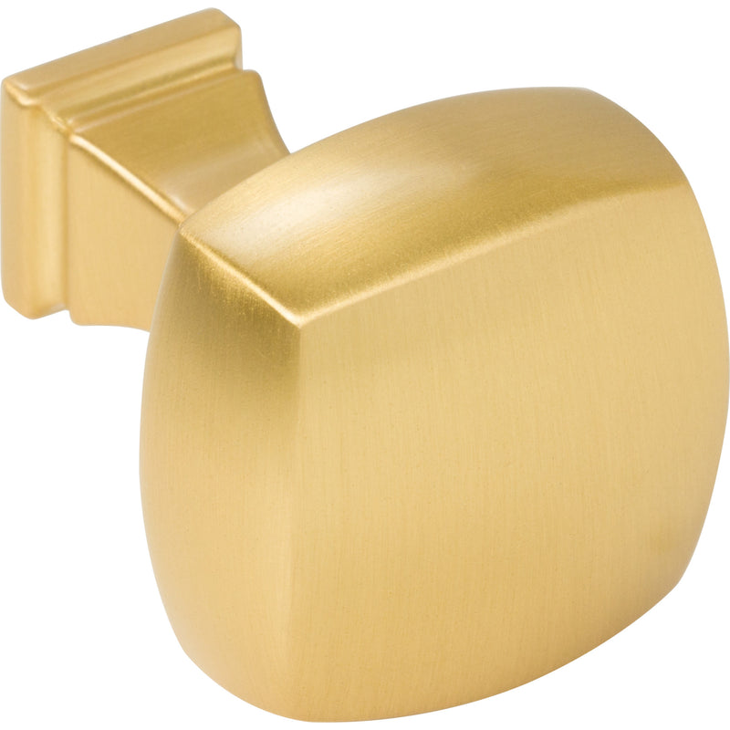 1-1/8" Overall Length Brushed Gold Square Audrey Cabinet Knob