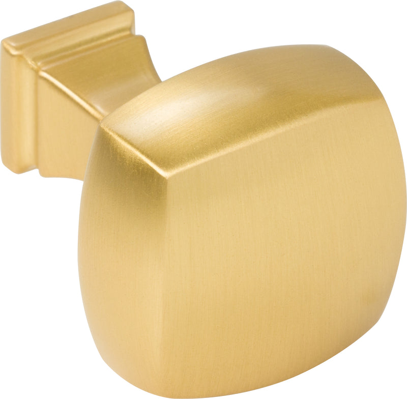 1-1/8" Overall Length Brushed Gold Square Audrey Cabinet Knob