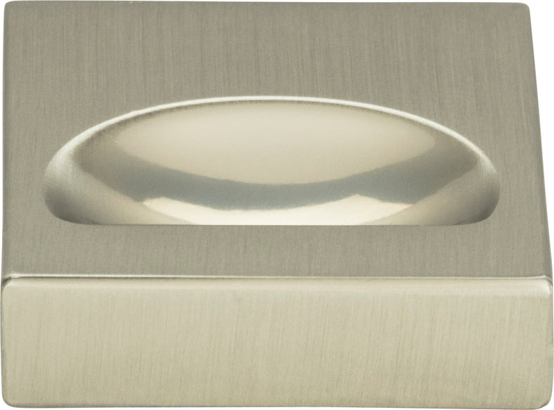 Thin Square Knob 1 1/4 Inch Brushed Nickel