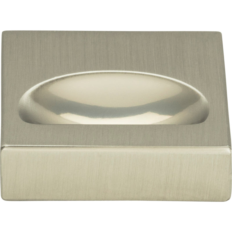 Thin Square Knob 1 1/4 Inch Brushed Nickel