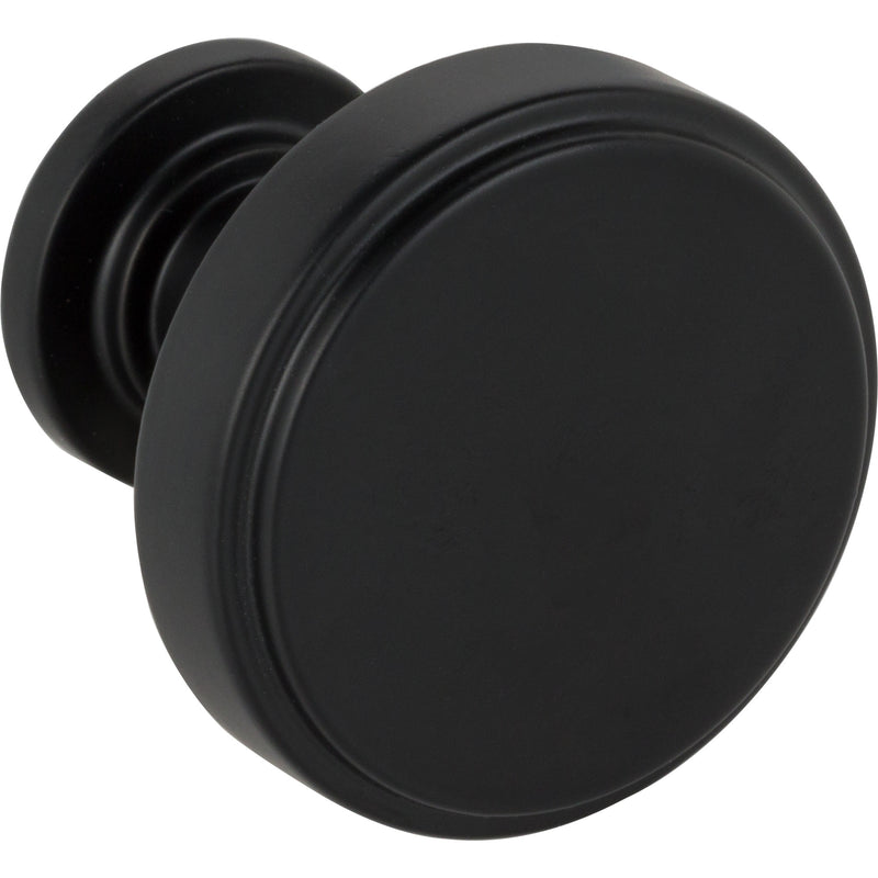 1-1/4" Diameter Matte Black Richard Cabinet Knob