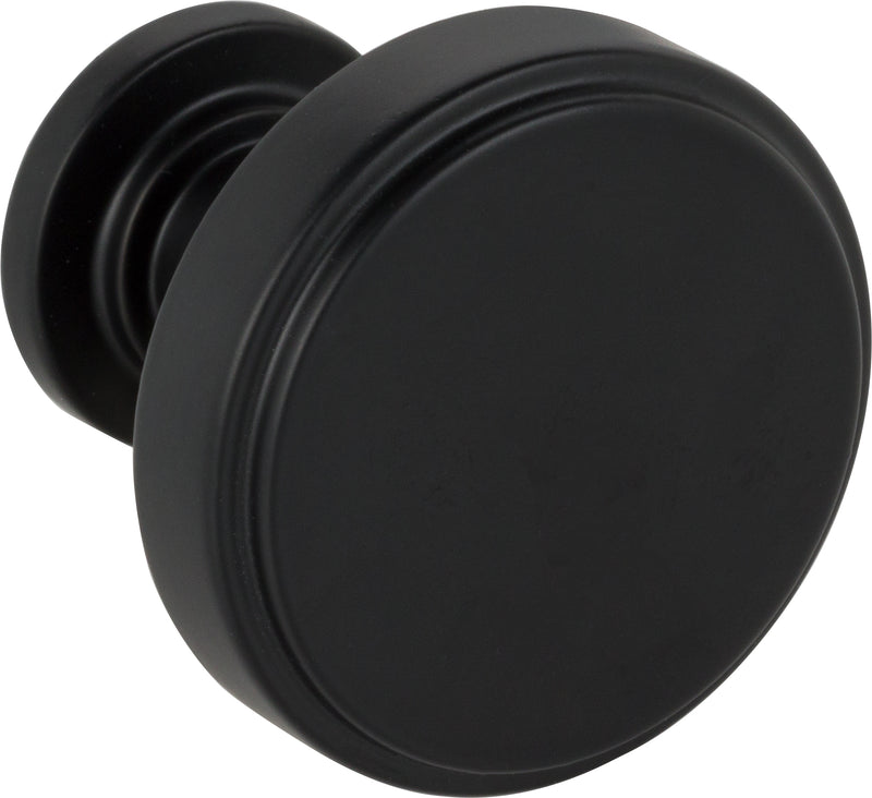 1-1/4" Diameter Matte Black Richard Cabinet Knob