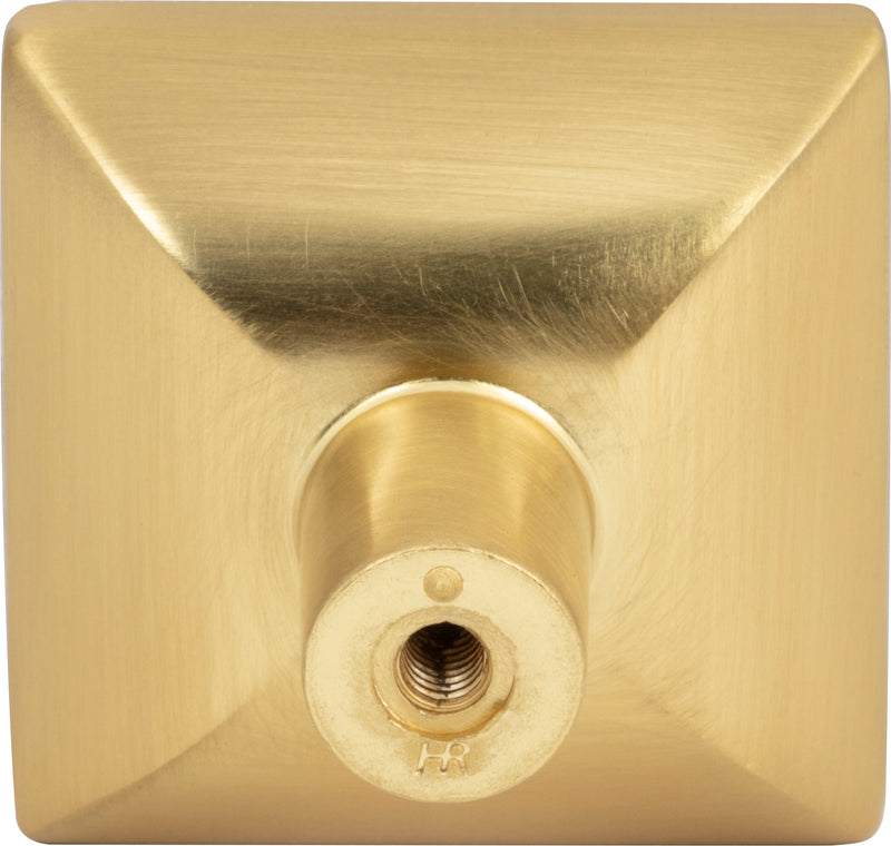 1-5/8" Overall Length Brushed Gold Walker 1 Square Knob