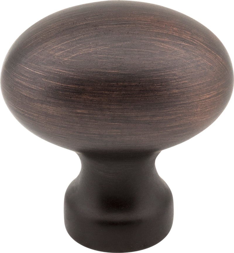 1-3/16" Overall Length Brushed Oil Rubbed Bronze Football Bordeaux Cabinet Knob