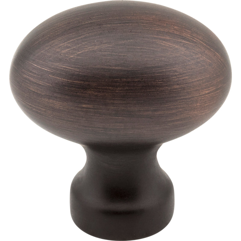 1-3/16" Overall Length Brushed Oil Rubbed Bronze Football Bordeaux Cabinet Knob