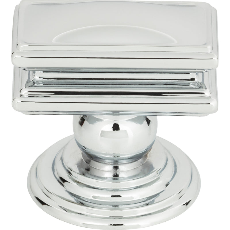 Campaign Rectangle Knob 1 1/2 Inch Polished Chrome