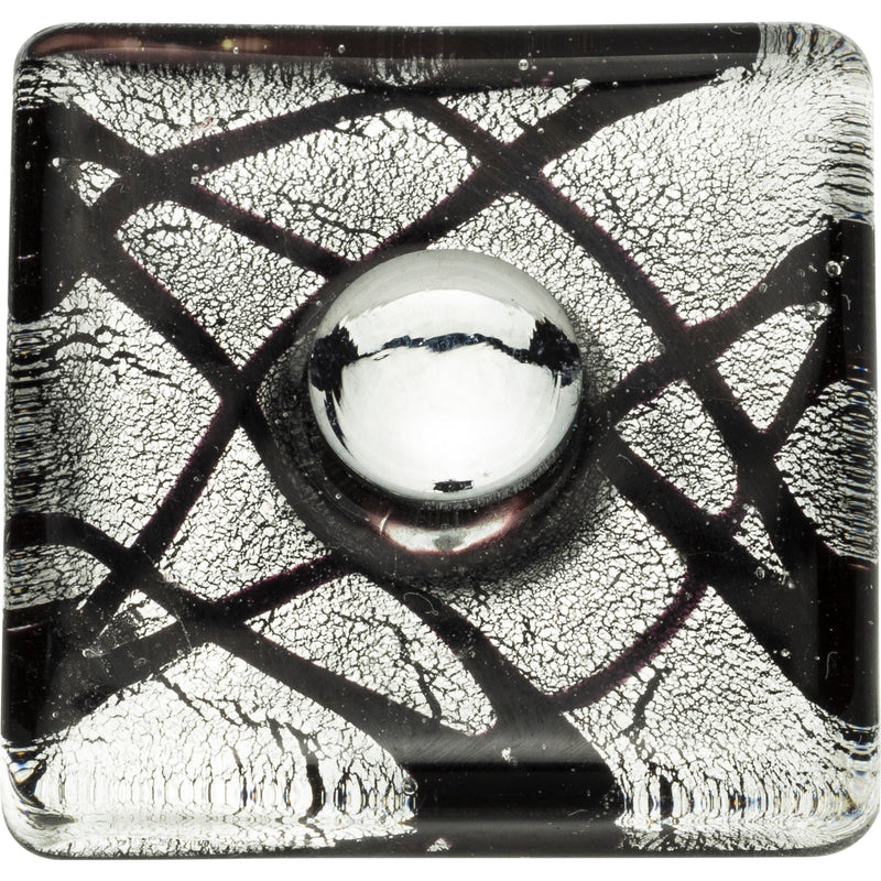 Eclipse Glass Square Knob 1 1/2 Inch Polished Chrome