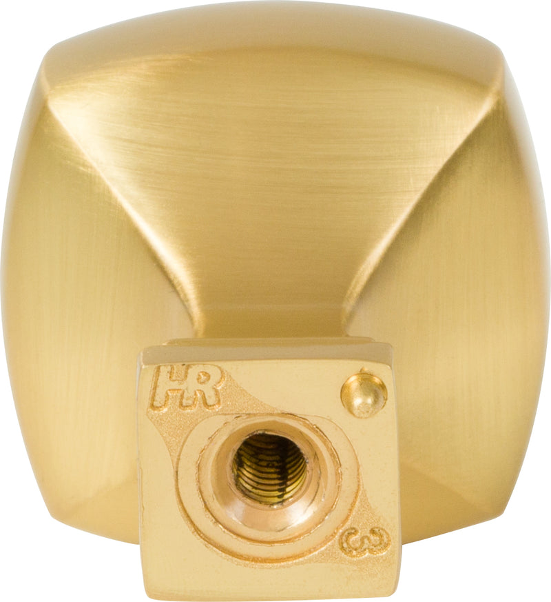 1-1/8" Overall Length Brushed Gold Square Audrey Cabinet Knob