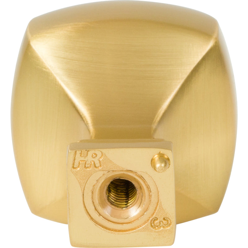 1-1/8" Overall Length Brushed Gold Square Audrey Cabinet Knob