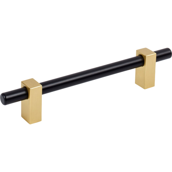 128 mm Center-to-Center Matte Black with Brushed Gold Larkin Cabinet Bar Pull