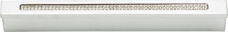 Crystal Bar Inset Thin Pull 3 3/4 Inch (c-c) Matte Chrome