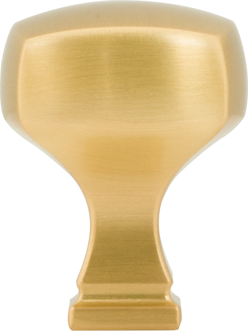 1-1/8" Overall Length Brushed Gold Square Audrey Cabinet Knob