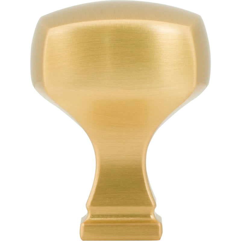 1-1/8" Overall Length Brushed Gold Square Audrey Cabinet Knob