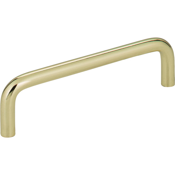 4" Center-to-Center Polished Brass Torino Cabinet Wire Pull