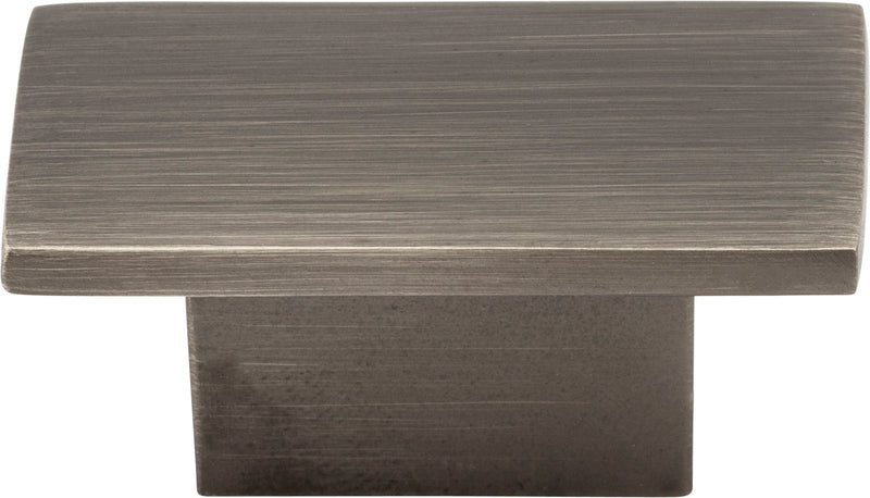 1-9/16" Overall Length Brushed Pewter Rectangle Mirada Cabinet Knob