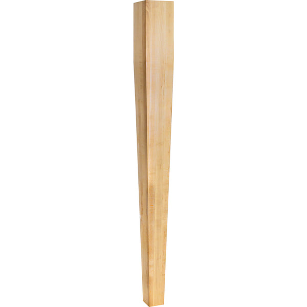 3-1/2" W x 3-1/2" D x 35-1/2" H Maple Square Tapered Post