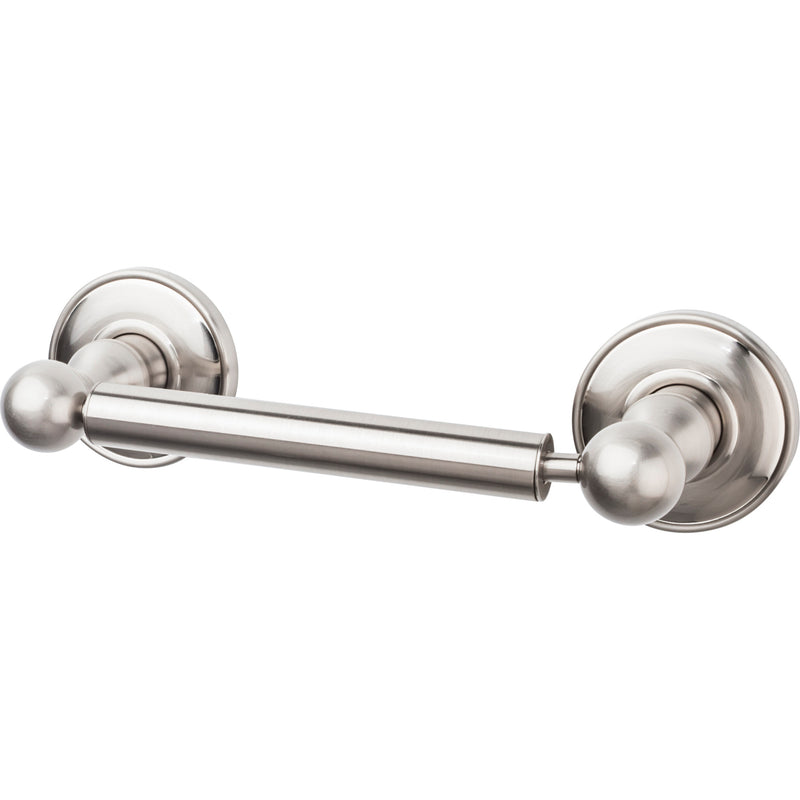 Edwardian Bath Tissue Holder Plain Backplate Brushed Satin Nickel