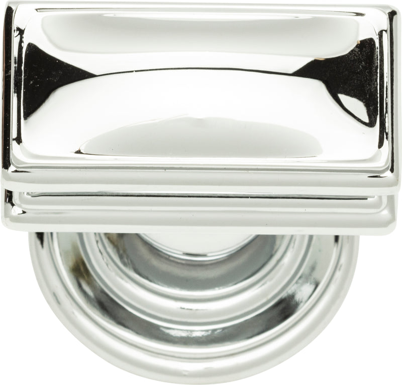 Campaign Rectangle Knob 1 1/2 Inch Polished Chrome