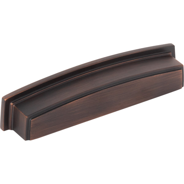 128 mm Center Brushed Oil Rubbed Bronze Square-to-Center Square Renzo Cabinet Cup Pull