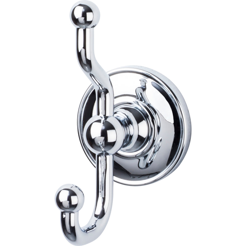 Edwardian Bath Double Hook Plain Backplate Polished Chrome