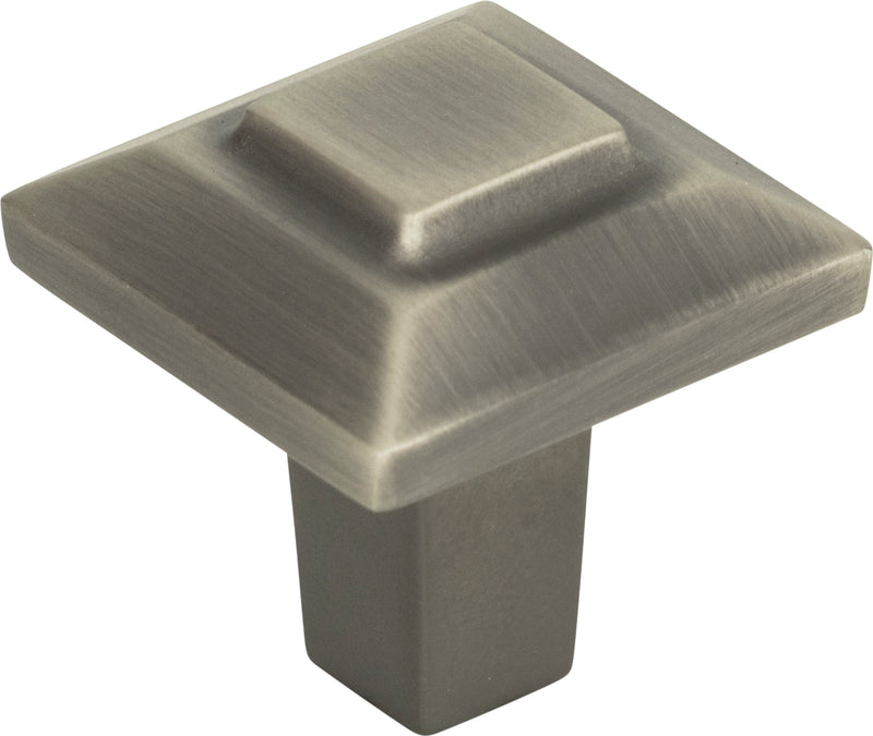 Trocadero Small Square Knob 1 Inch Pewter