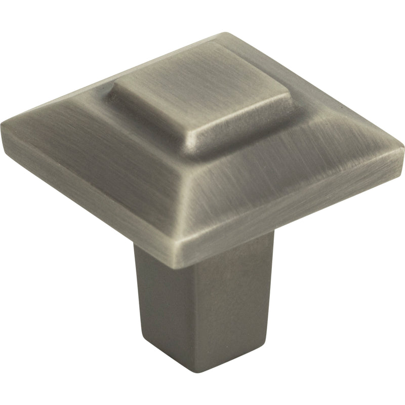 Trocadero Small Square Knob 1 Inch Pewter