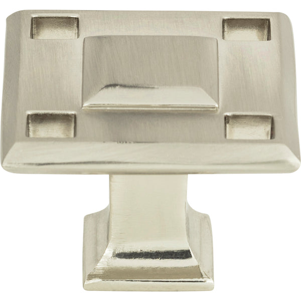 Modern Craftsman Square Knob 1 5/16 Inch Brushed Nickel