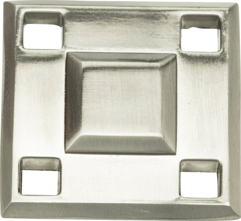 Modern Craftsman Square Knob 1 5/16 Inch Brushed Nickel