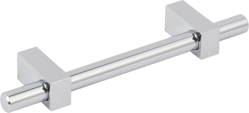 96 mm Center-to-Center Polished Chrome Larkin Cabinet Bar Pull