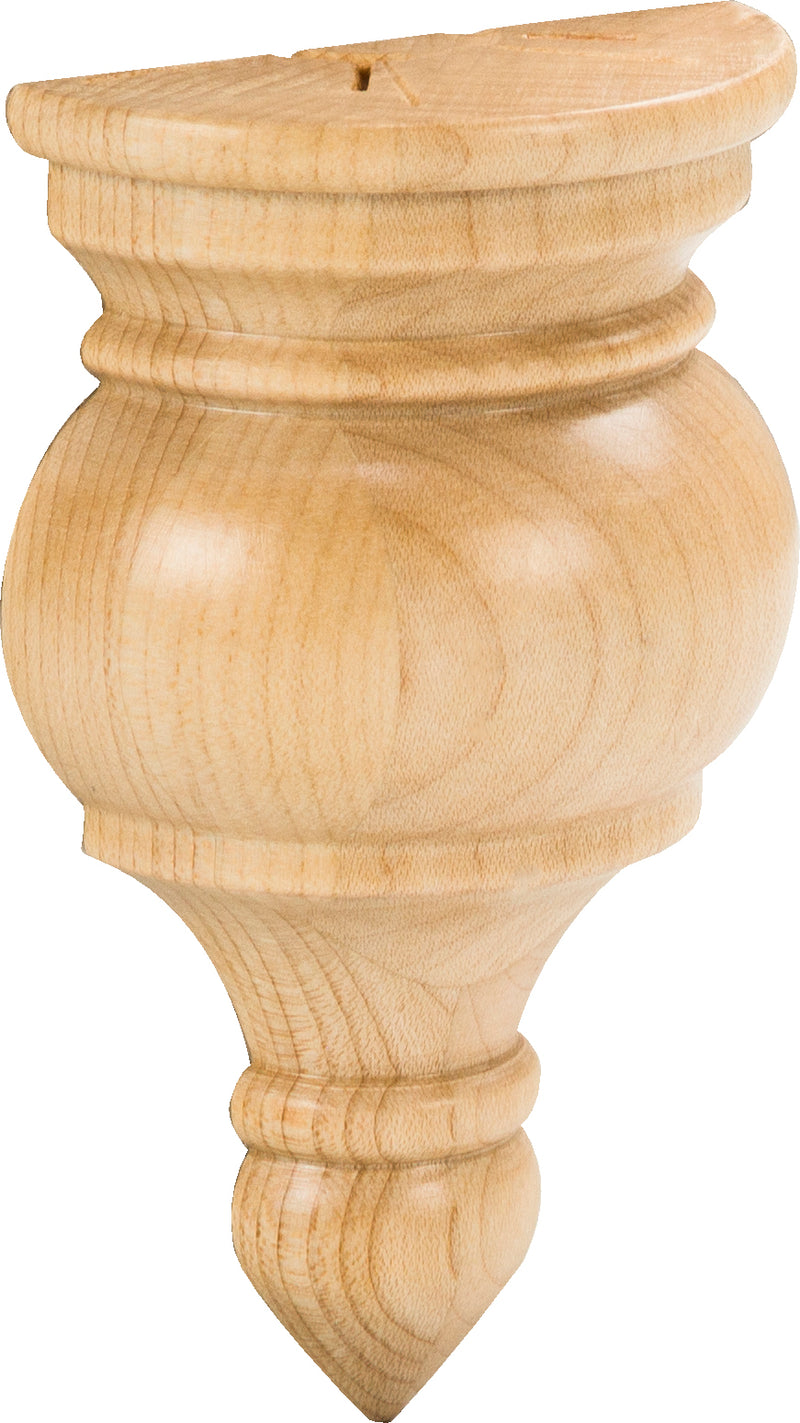 2-3/4" W x 1-3/8" D x 4-1/2" H Oak Transition Finial