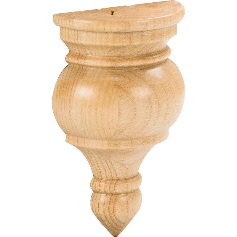 2-3/4" W x 1-3/8" D x 4-1/2" H Maple Transition Finial