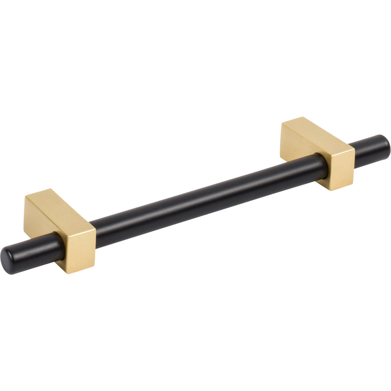 128 mm Center-to-Center Matte Black with Brushed Gold Larkin Cabinet Bar Pull