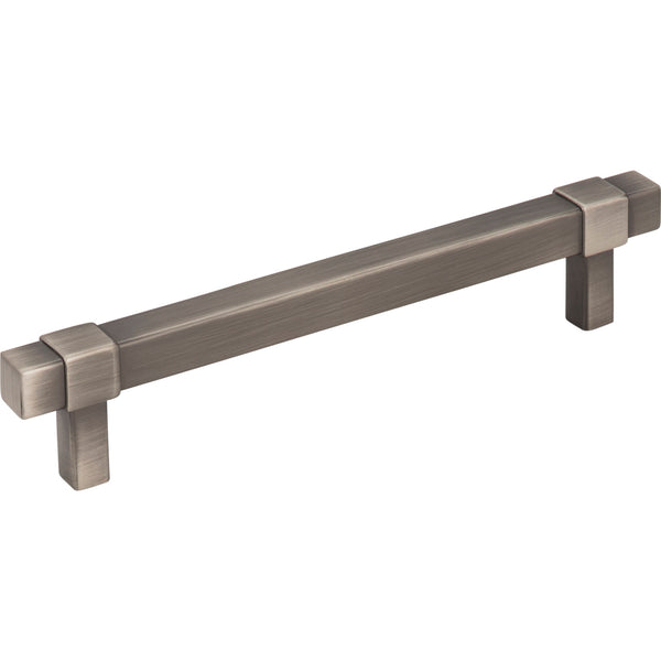 128 mm Center-to-Center Brushed Pewter Square Zane Cabinet Pull