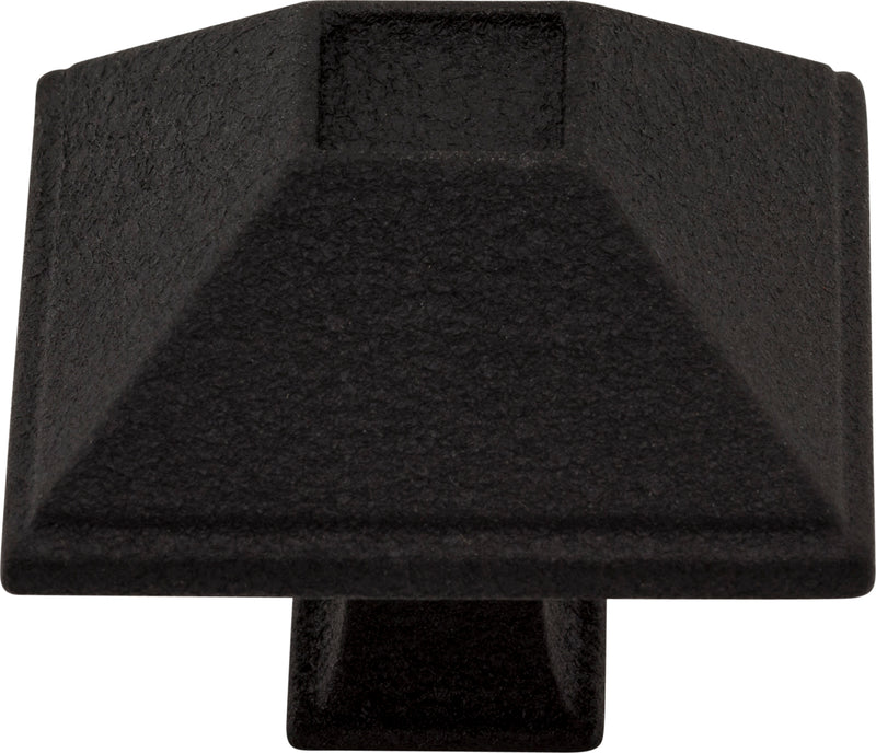 1-1/2" Overall Length Matte Black Square Tahoe Cabinet Knob