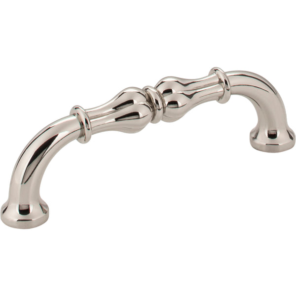 96 mm Center-to-Center Polished Nickel Bella Cabinet Pull