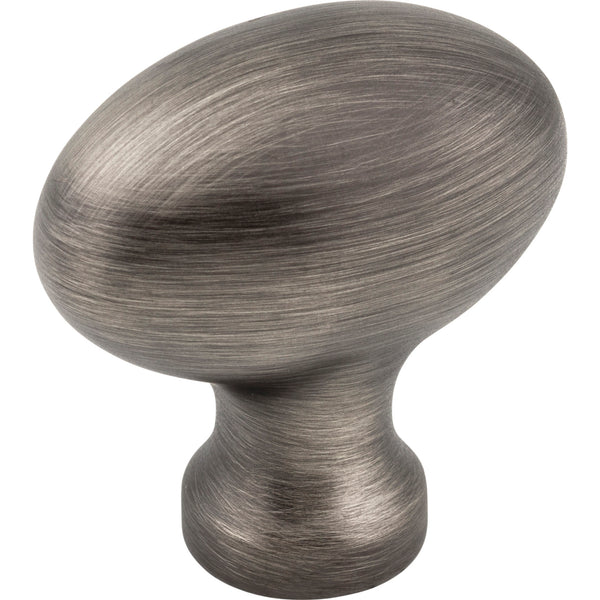 1-9/16" Overall Length Brushed Pewter Football Lyon Cabinet Knob