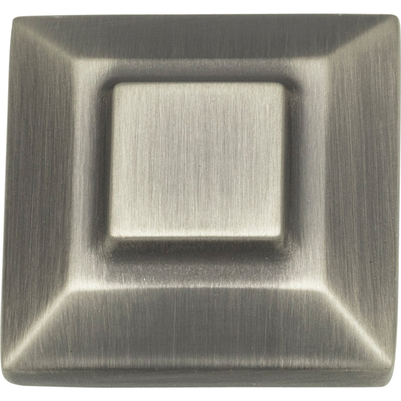 Trocadero Small Square Knob 1 Inch Pewter