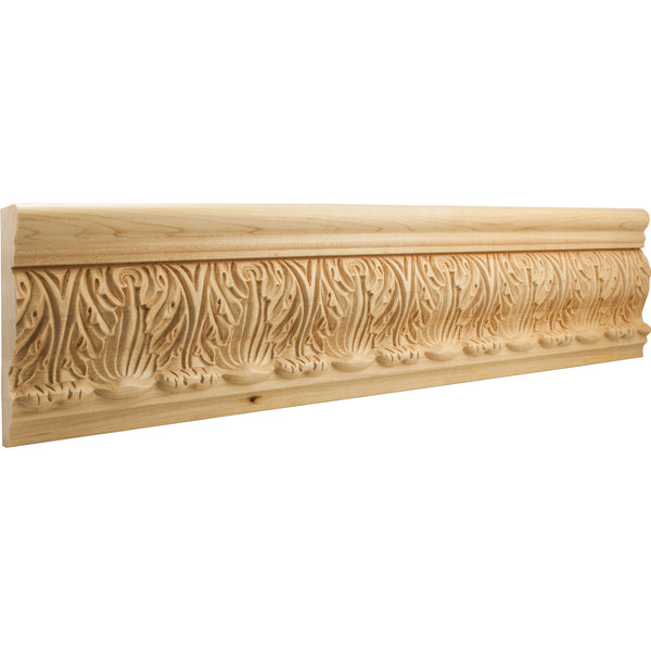 1-1/4" D x 5-3/4" H Basswood Acanthus Hand Carved Moulding