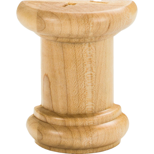 2-1/2" W x 1-1/4" D x 3" H Rubberwood Half Round Spool