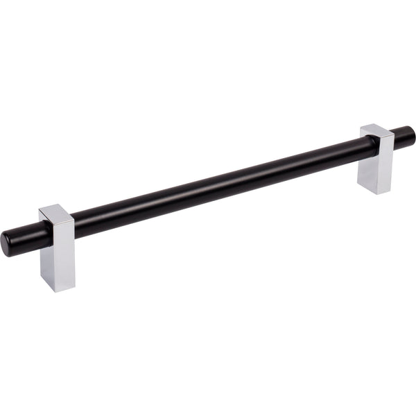 12" Center-to-Center Matte Black with Polished Chrome Larkin Appliance Handle