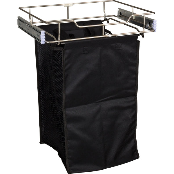 Dark Bronze 14" Deep Pullout Canvas Hamper with Removable Laundry Bag