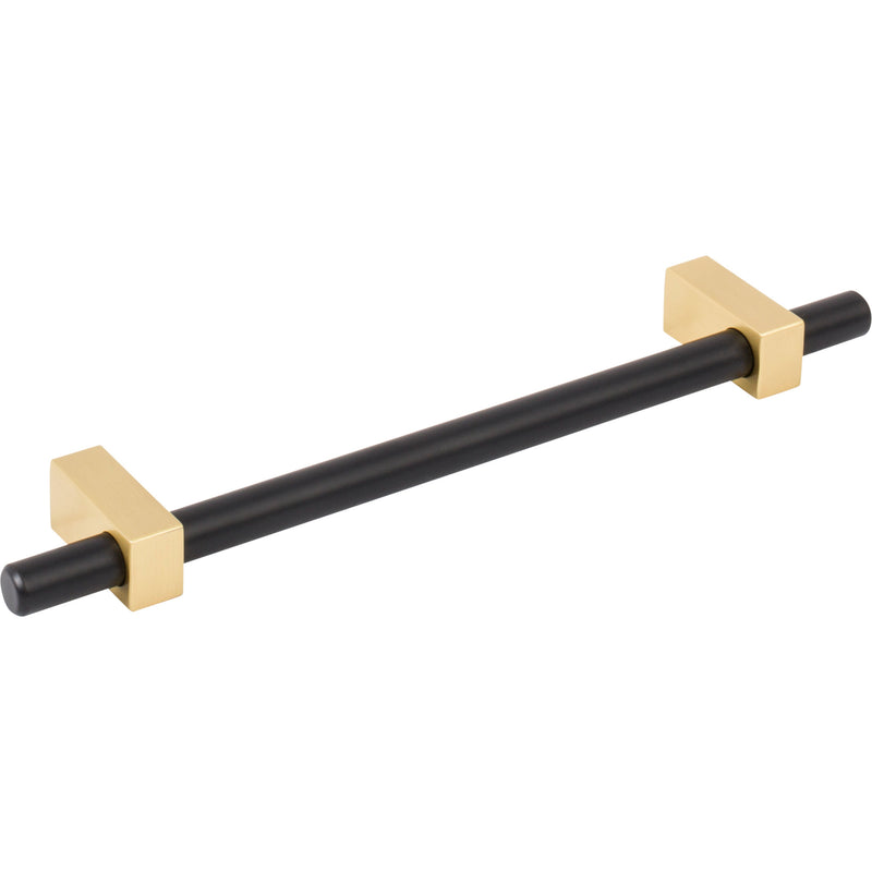 160 mm Center-to-Center Matte Black with Brushed Gold Larkin Cabinet Bar Pull