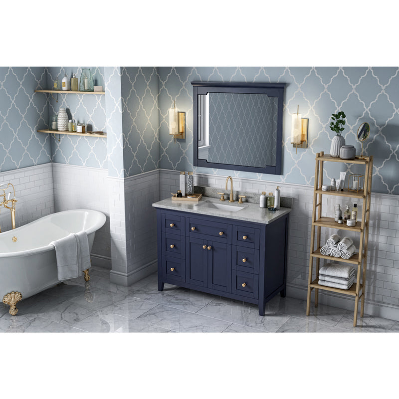 48" Hale Blue Chatham Vanity, Steel Grey Cultured Marble Vanity Top, undermount rectangle bowl