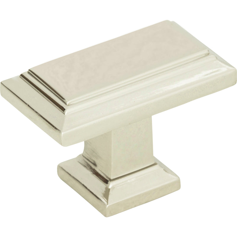 Sutton Place Rectangle Knob 1 7/16 Inch Polished Nickel