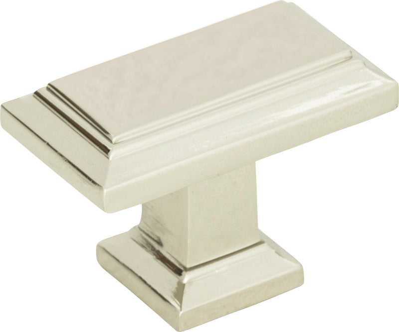 Sutton Place Rectangle Knob 1 7/16 Inch Polished Nickel
