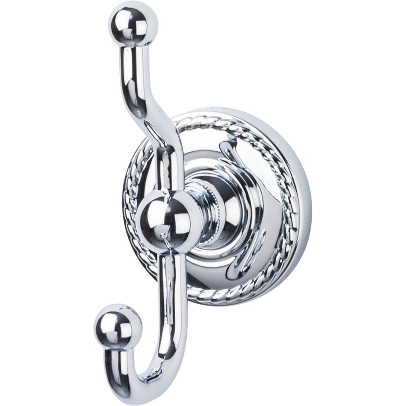 Edwardian Bath Double Hook Rope Backplate Polished Chrome