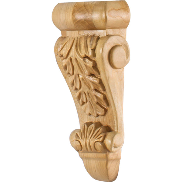 2-3/4" W x 1-3/8" D x 6" H Oak Low-profile Acanthus Corbel