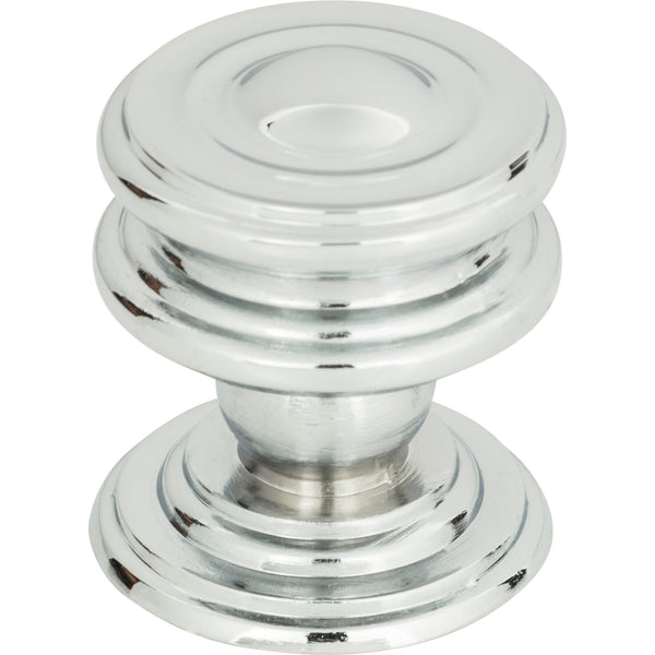 Campaign Round Knob 1 1/4 Inch Polished Chrome