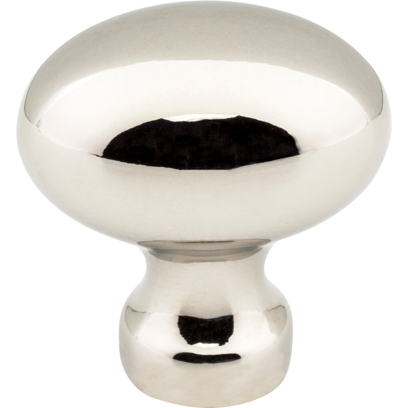 1-3/16" Overall Length Polished Nickel Football Bordeaux Cabinet Knob